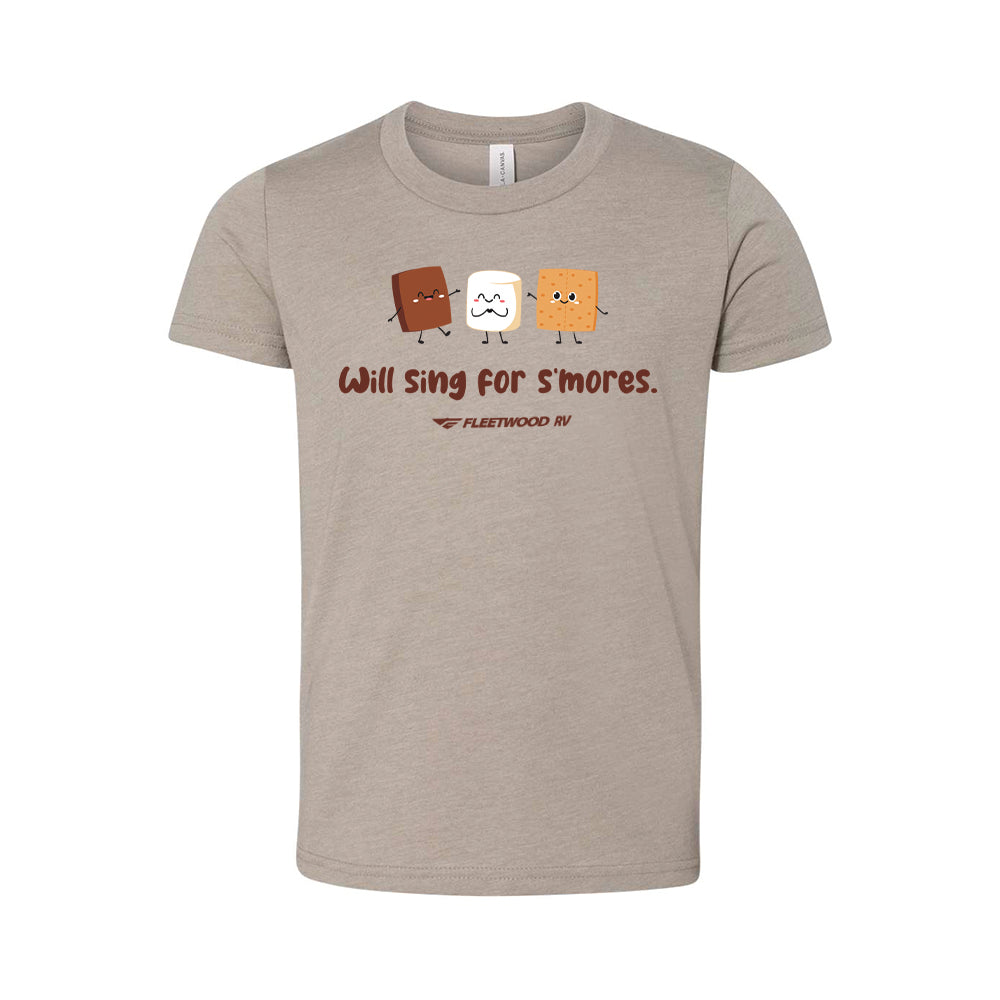 Will Sing for S'mores - Youth CVC Unisex Jersey Tee Fleetwood RV